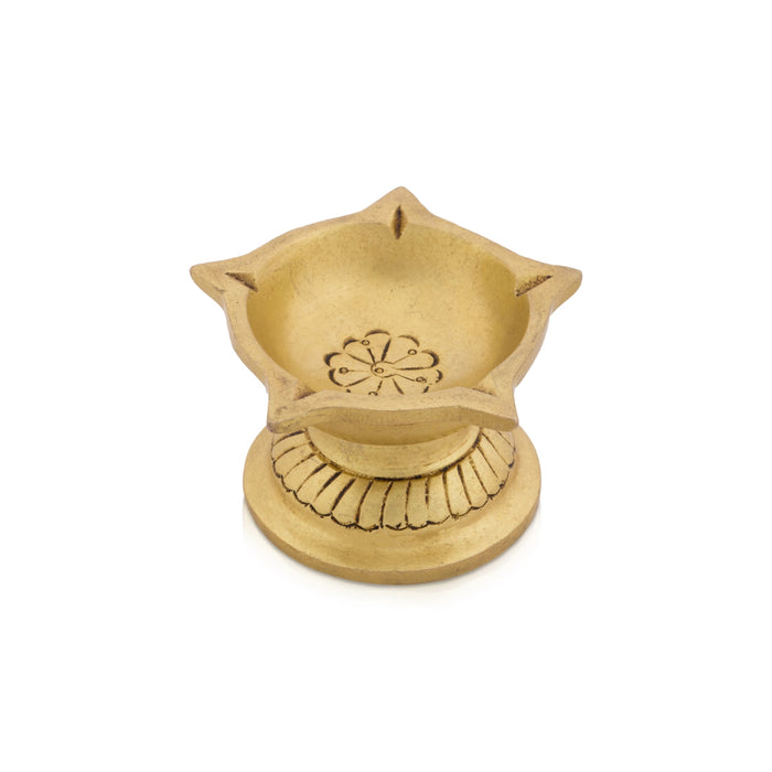 5 Face Agal Vilakku with Base - 1.75 x 2.75 Inches | Antique Brass Lamp / Brass Vilakku / Deep for Pooja - Karthik Lamps