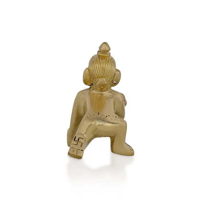 Crawling Krishna Murti - 2.5 X 2.5 Inches | Brass Idol/ Laddu Gopal Murti/ Krishna Idol For Divine Blessings - Brass Murties