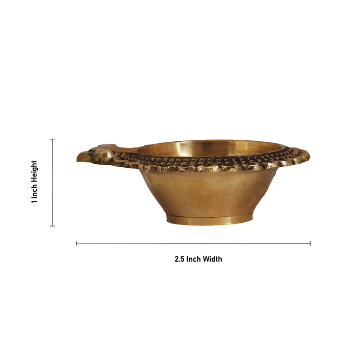 Kubera Deepam - 1 x 2.5 Inches | Lakshmi Kubera Vilakku/ Brass Laxmi Kubera Deepam/ Kuber Diya for Pooja - Kuber Deep