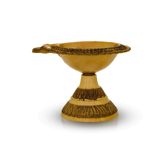 Kubera Deepam - 1.25 x 1.75 Inch | Lakshmi Kubera Vilakku with Base/ Brass Laxmi Kubera Deepam/ Kuber Diya for Pooja - Kuber Deep