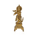 Krishna Standing Chowki With Peacock Murti - 17 x 6 Inches | Brass Idol / Krishna statue for Pooja - Brass Murties