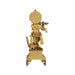 Krishna Standing Chowki With Peacock Murti - 17 x 6 Inches | Brass Idol / Krishna statue for Pooja - Brass Murties