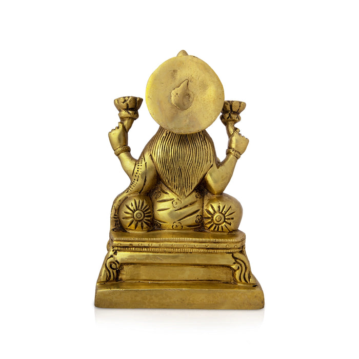 Lakshmi Idol - 6.5 x 4.5 Inches | Antique Brass Idol/ Laxmi Murti/ Lakshmi Murti for Pooja/ 1.700 Kgs Approx - Brass Murties