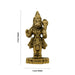 Anjaneya Statue Standing On Base - 3 X 1 Inches | Antique Brass Idol/ Hanuman Statue For Devotion And Strength - Brass Murties