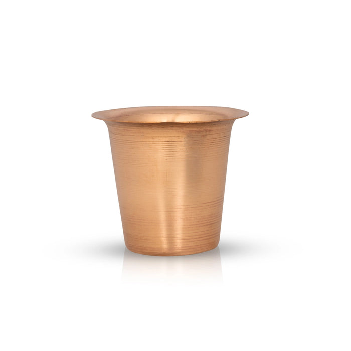 Davara Tumbler Set - 3 x 4 Inches | Copper Tumbler & Dabara Set/ Coffee Dabara Set for Home/ 130 Gms Approx