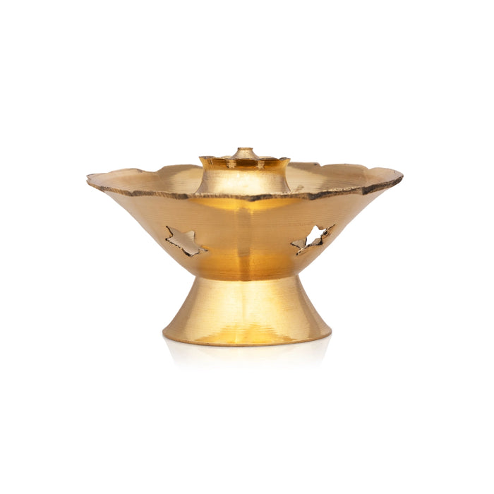 Agarbathi Stand - 1 x 2.25 Inches | Brass Agarbatti Holder/ Flower Design Incense Stick Holder for Pooja - Agarbathi Stand
