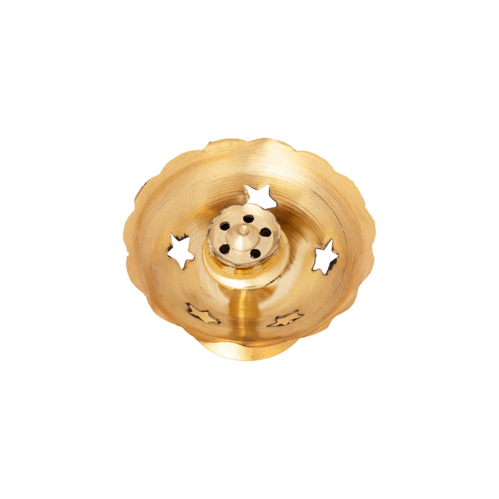 Agarbathi Stand - 1 x 2.25 Inches | Brass Agarbatti Holder/ Flower Design Incense Stick Holder for Pooja - Agarbathi Stand