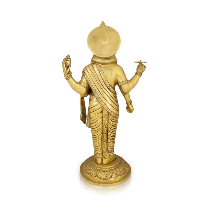 Dhanvantari Murti - 25.5 x 13 Inches | Antique Brass Idol/ Dhanvantari Standing Murti for Pooja - Brass Murties