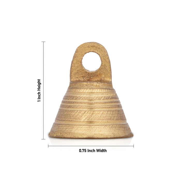 Brass Bell - 1 x 0.75 Inches | Kavadi Bell/ Pooja Hanging Bell for Mandir/ 10 Gms Approx - Pooja Bells