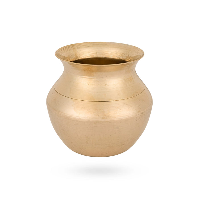 Brass Lota - 3.5 x 3 Inches | Chombu / Pooja Pot / Brass Kalash for Home & Pooja