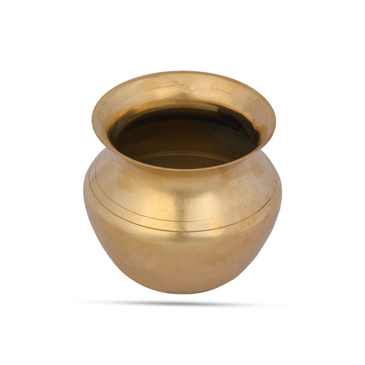 Brass Lota - 3.5 x 3.25 Inches | Chombu/ Kalash Pot/ Kalasam for Pooja/ 200 Gms Approx - Kalash & Pooja Lota