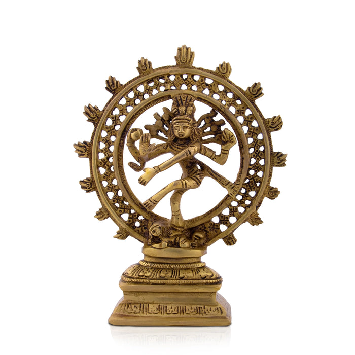 Natraj Murti - 18 x 8 Inches | Antique Brass Statue / Nataraja Vigraham for Pooja