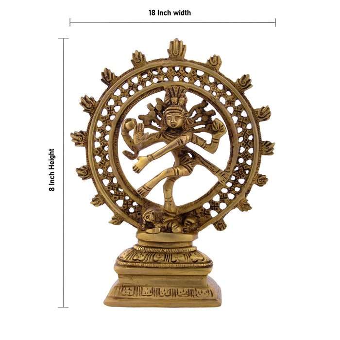 Natraj Murti - 18 x 8 Inches | Antique Brass Statue / Nataraja Vigraham for Pooja