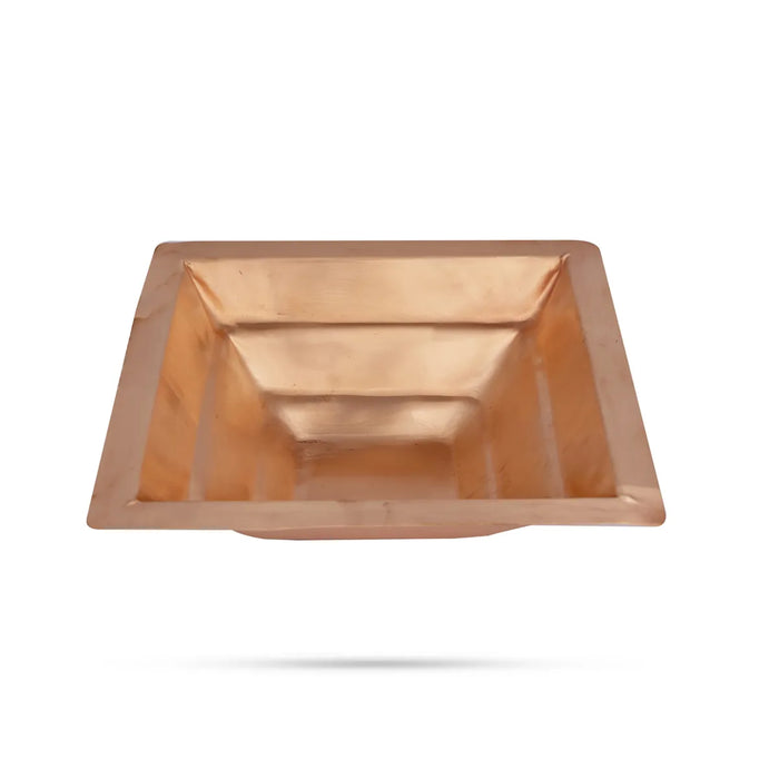Havan Kund Without Stand - 9 X 9 Inches | Copper Agnihotra/ Hawan Kund With Handle For Yajna And Homam