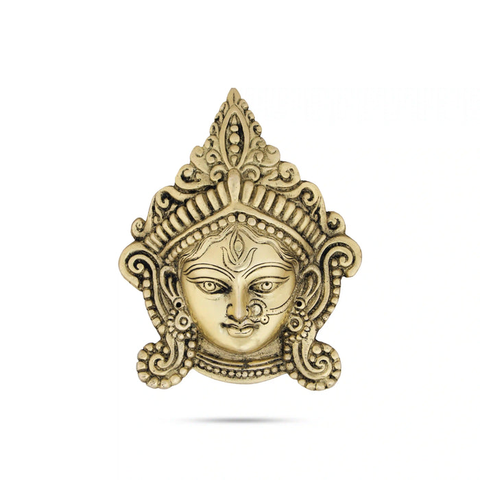 Amman Face Wall Hanging - 6.5 x 5.5 Inches | Brass Ammavari Face/ Brass Hanger for Home Decor/ 630 Gms Approx - Wall Hanging