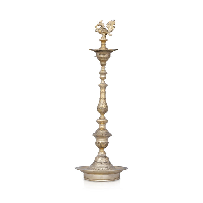 Brass Kuthu Vilakku - 36 x 10.5 Inches | Annapakshi Nagas Kuthu Vilakku / Deepam for Pooja