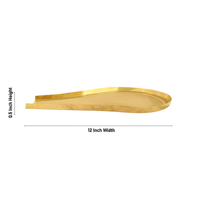 Abhisheka Patra - 0.5 x 12 x 7 Inches | Brass Abhisheka Plate/ Abhishek Patra for Pooja - Abhishek Plate