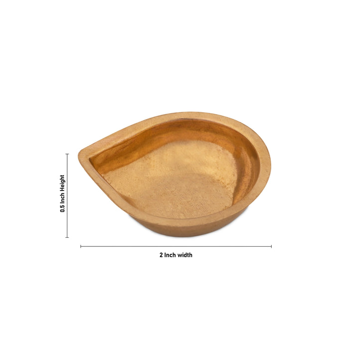 Brass Lamp - 0.5 x 2 Inches | Karthik Deep/ Agal Vilakku for Pooja/ 10 Gms Approx - Karthik Deep