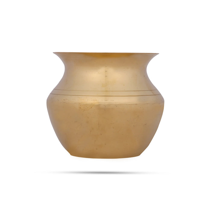 Brass Lota - 3 x 2.5 Inches | Chombu/ Puja Pot/ Brass Kalash for Pooja/ 100 Gms Approx - Kalash & Pooja Lota