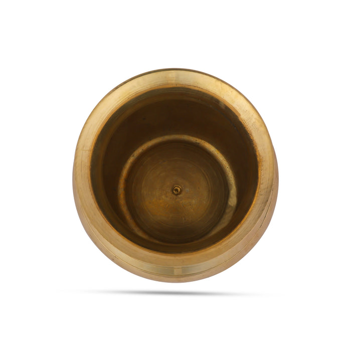 Brass Lota - 3 x 2.5 Inches | Chombu/ Puja Pot/ Brass Kalash for Pooja/ 100 Gms Approx - Kalash & Pooja Lota