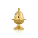 Brass Amar Deep With Base - 4 x 3 Inches | Brass Lamp/ Brass Vilakku With Star Design Lid for Pooja/ 260 Gms - Nanda Deep & Pyali Deep