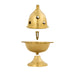 Brass Amar Deep With Base - 4 x 3 Inches | Brass Lamp/ Brass Vilakku With Star Design Lid for Pooja/ 260 Gms - Nanda Deep & Pyali Deep