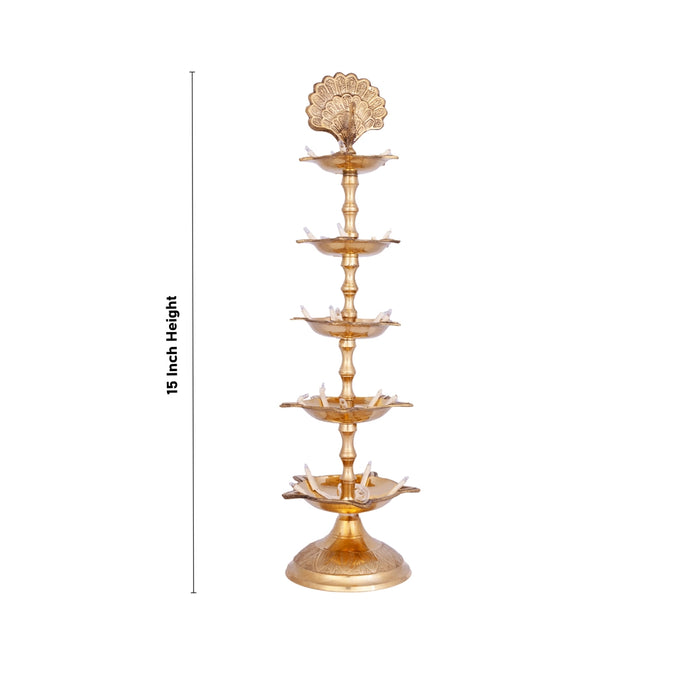 Electric Diya - 15 Inches | 5 Step Lamp/ Electric Lamp/ Electric Deep for Pooja Decor - Electric Lamps