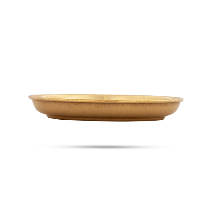 Brass Plate - 3 Inches | Halwa Thali Plate/ Pooja Plate/ Small Plate For Naivedyam And Pooja