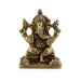 Ganesh Murti Sitting On Base - 3 x 2.25 Inches | Antique Brass Idol/ Ganpati Murti For Home Pooja - Brass Murties