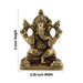 Ganesh Murti Sitting On Base - 3 x 2.25 Inches | Antique Brass Idol/ Ganpati Murti For Home Pooja - Brass Murties