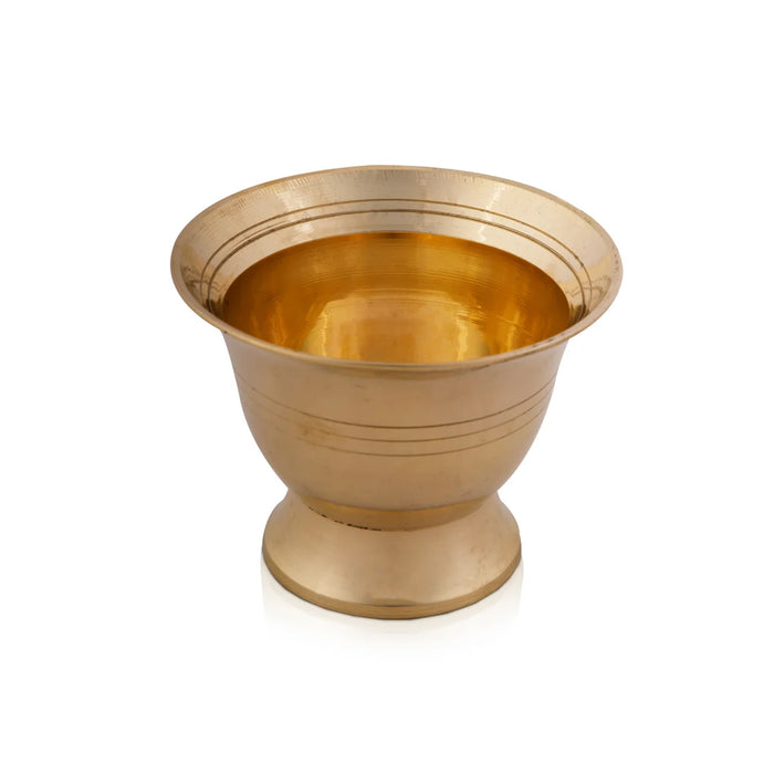 Brass Cup - 3 x 4 Inches | Katori/ Pooja Bowl for Home/ 240 Gms Approx