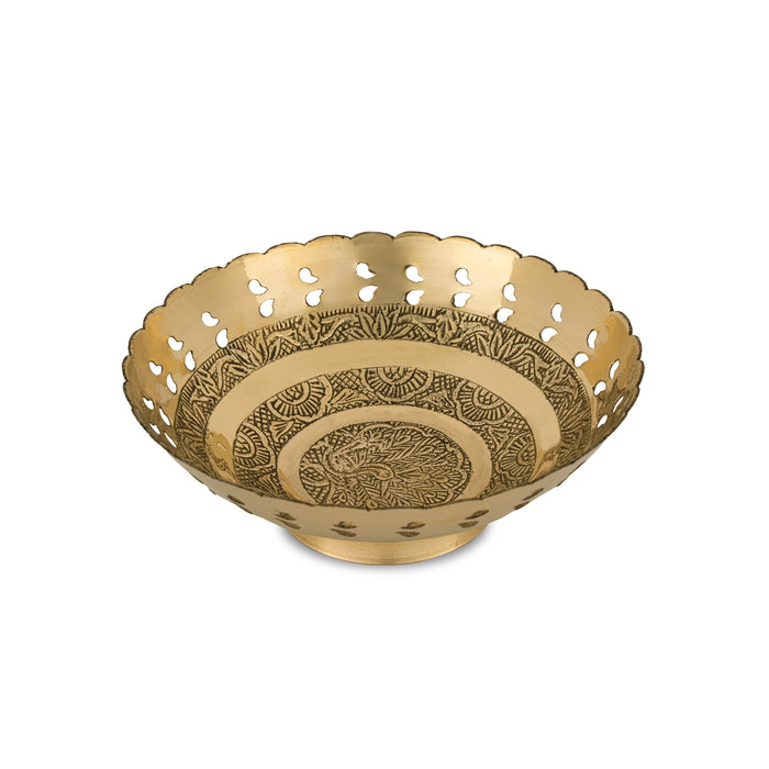 Brass Bowl With Base - 2 x 5.75 Inches | Pooja Bowl/ Brass Katora/ Puja Bowl/ Pooja Cup for Home/ 160 Gms Approx - Bowls