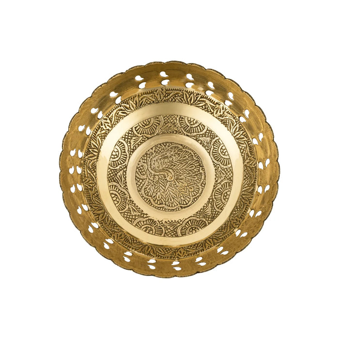 Brass Bowl With Base - 2 x 5.75 Inches | Pooja Bowl/ Brass Katora/ Puja Bowl/ Pooja Cup for Home/ 160 Gms Approx - Bowls