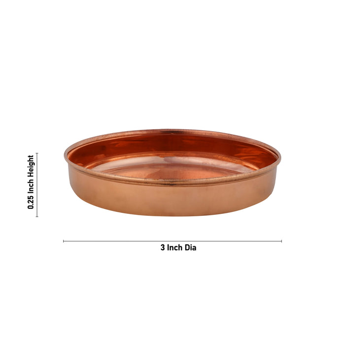 Khumcha Plate - 0.25 x 3 Inches | Copper Pooja Plate/ Decorative Thali for Pooja