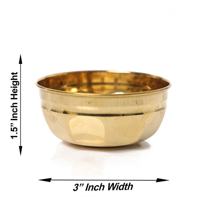 Brass Bowl - 1.5 x 3 Inches | Pooja Cup/ Brass Cup/ Pooja Bowl for Home - Bowls