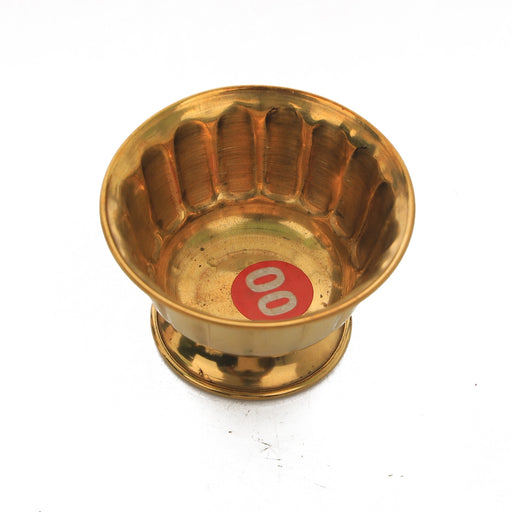 Chandan Cup - 1.5 x 2.5 Inches | Brass Cup/ Bela Patla Design Brass Bowl/ 20 Gms Approx - Bowls
