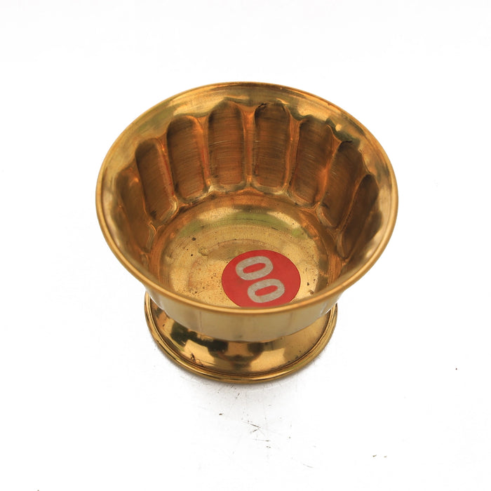 Chandan Cup - 1.5 x 2.5 Inches | Brass Cup/ Bela Patla Design Brass Bowl/ 20 Gms Approx - Bowls