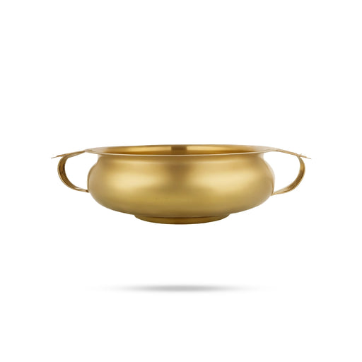 Flower Pot - 3 X 11 Inches | Brass Urli / Uruli With Handle / Urli For Floral Decoration And Pooja Decoration - Uruli & Flower Pot