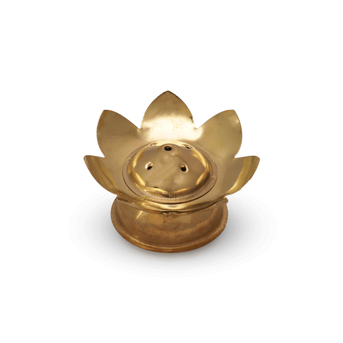 Agarbathi Stand - 1.5 x 3 Inches | Brass Agarbatti Stand/ Lotus Design Incense Sticks Holder for Pooja - Agarbathi Stand