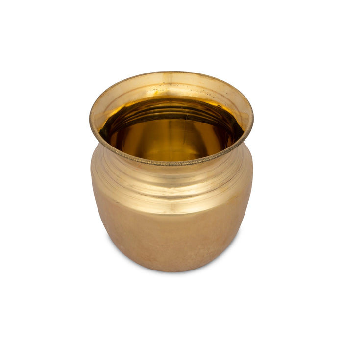 Brass Lota - 4.25 x 4.25 Inches | Kalash/ Pooja Pot/ Chombu for Home/ 204 Gms Approx - Kalash & Pooja Lota