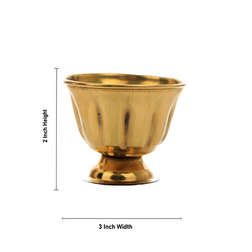 Brass Cup - 2 x 3 Inches | Chandan Cup/ Brass Vessel/ Pooja Cup for Home - Bowls