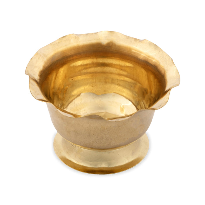 Brass Chandan Cup - 2.25 x 3.5 Inches | Sandal Bowl/ Kumkum Bowl/ Pooja Cup for Home/ 40 Gms Approx