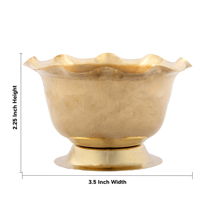 Brass Chandan Cup - 2.25 x 3.5 Inches | Sandal Bowl/ Kumkum Bowl/ Pooja Cup for Home/ 40 Gms Approx
