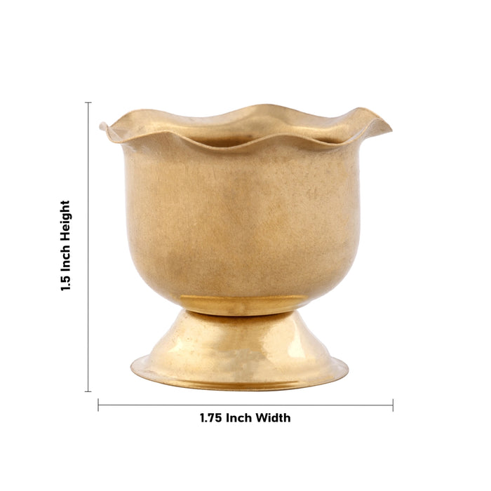 Brass Cup - 1.5 x 1.75 Inches | Brass Bowl/ Chandan Cup for Pooja/ 15 Gms Approx - Bowls