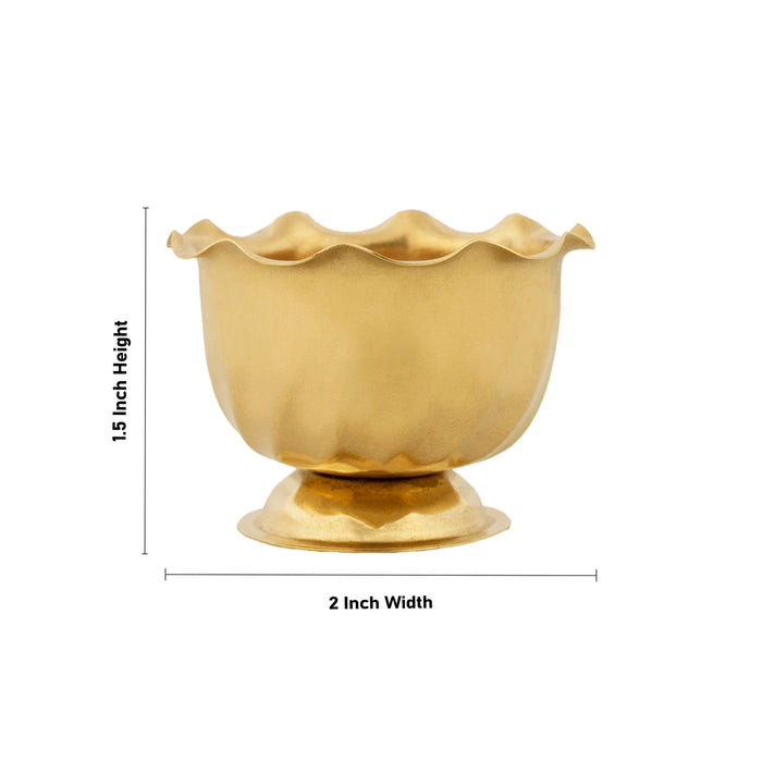 Brass Bowl With Base - 1.5 x 2 Inches | Chandan Cup/ Brass Cup/ Pooja Bowl for Pooja/ 20 Gms Approx - Bowls
