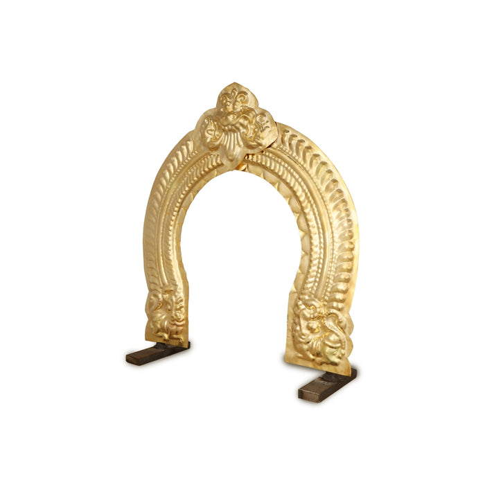 Thiruvachi - 14 x 13 Inches | Brass Temple Prabhavali/ Brass Arch for Deity - Deity Accessories