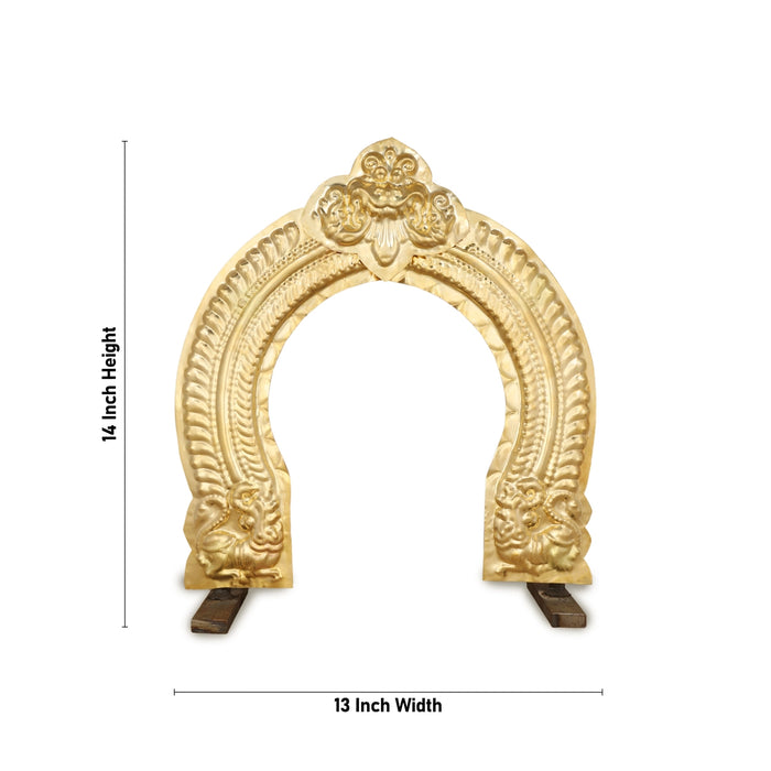 Thiruvachi - 14 x 13 Inches | Brass Temple Prabhavali/ Brass Arch for Deity - Deity Accessories