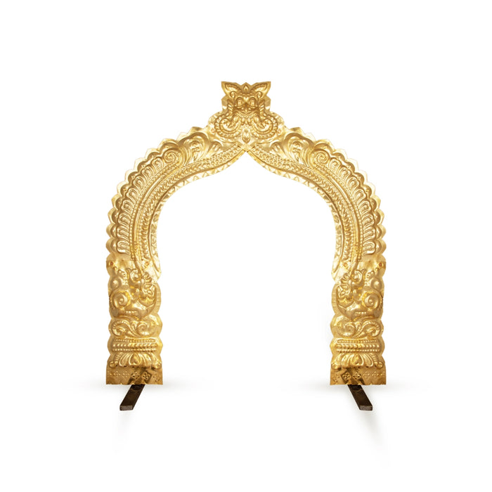Thiruvachi | Brass Arch/ Inner 21 x 15 Inches/ Outer 28 x 25 Inches/ Brass Prabhavali for Temple - Deity Accessories