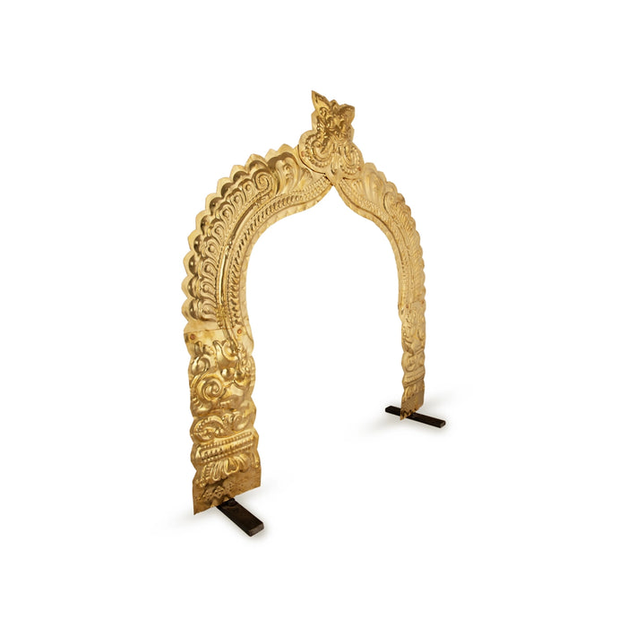 Thiruvachi | Brass Arch/ Inner 21 x 15 Inches/ Outer 28 x 25 Inches/ Brass Prabhavali for Temple - Deity Accessories