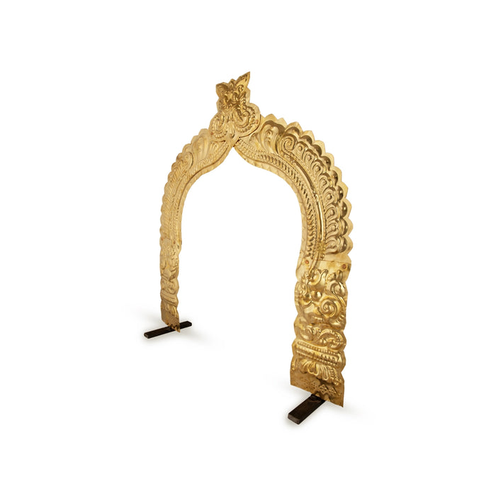 Thiruvachi | Brass Arch/ Inner 21 x 15 Inches/ Outer 28 x 25 Inches/ Brass Prabhavali for Temple - Deity Accessories